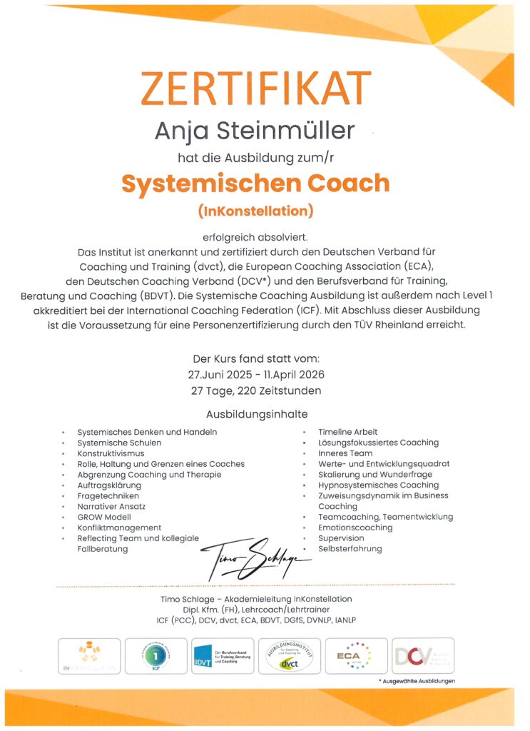inkonstellation zertifikat